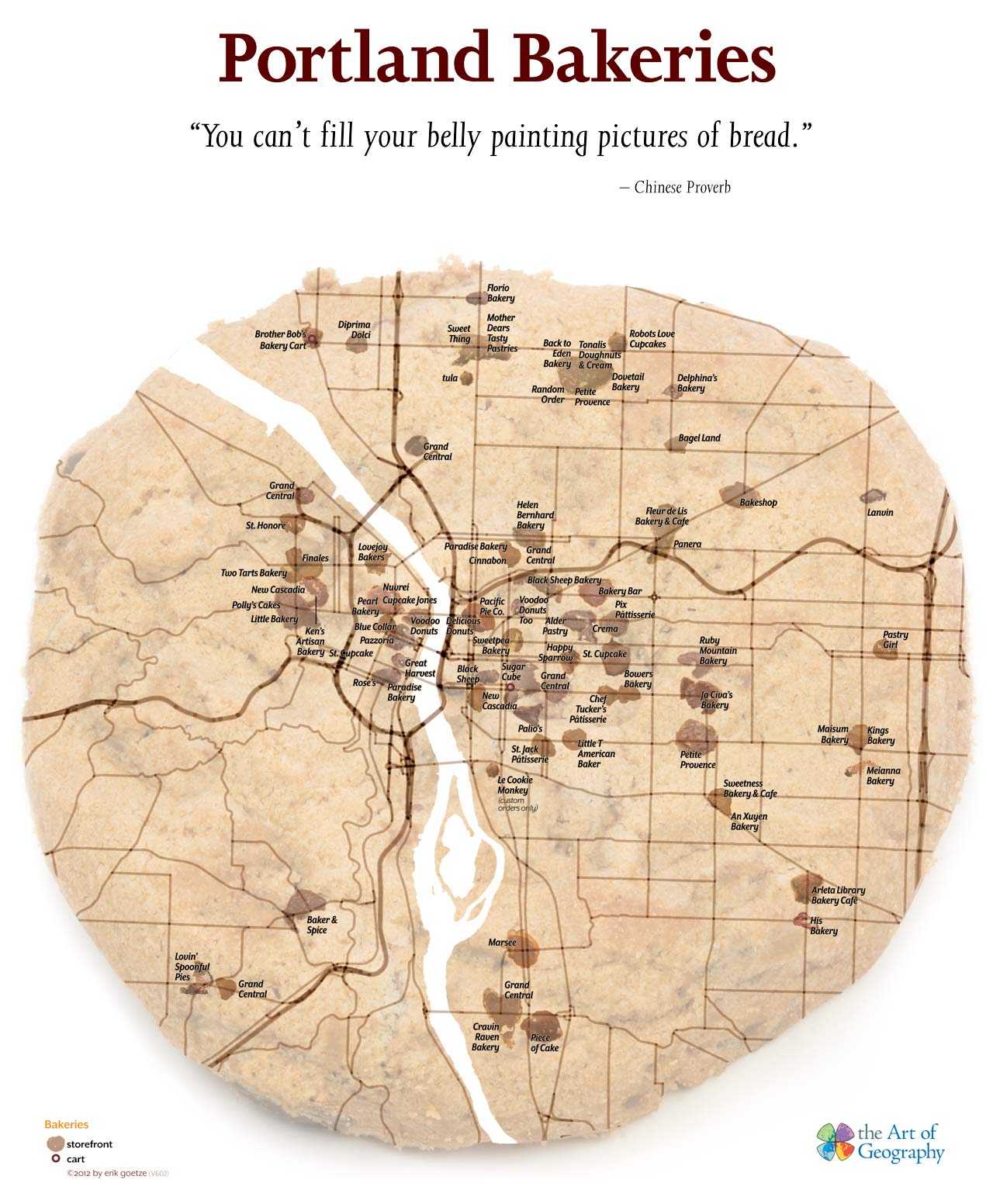 the Portland bakery map